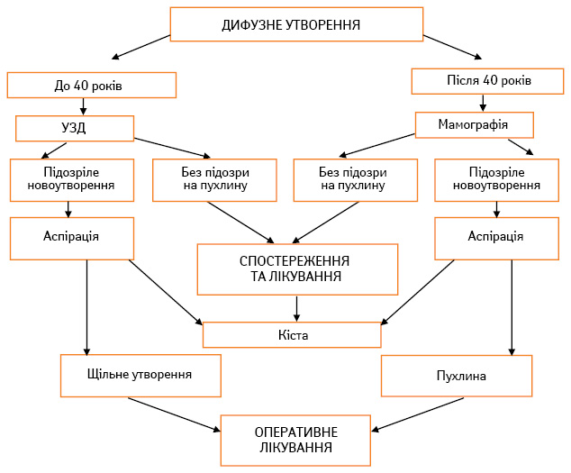 Рис. 3. Алгоритм направлення хворих при дифузних формах