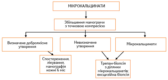 Рис. 5. Алгоритм направлення хворих при наявності мікрокальцинатів